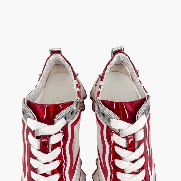Christian Louboutin Sharkina White Mesh Red Sneakers Size 38.5 US 8.5 Women 6969 - Picture 6 of 15